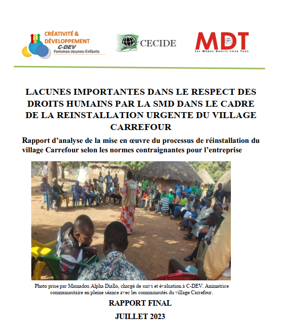 L’ONG C-DEV publie son rapport d’analyse du processus de réinstallation des communautés du village carrefour